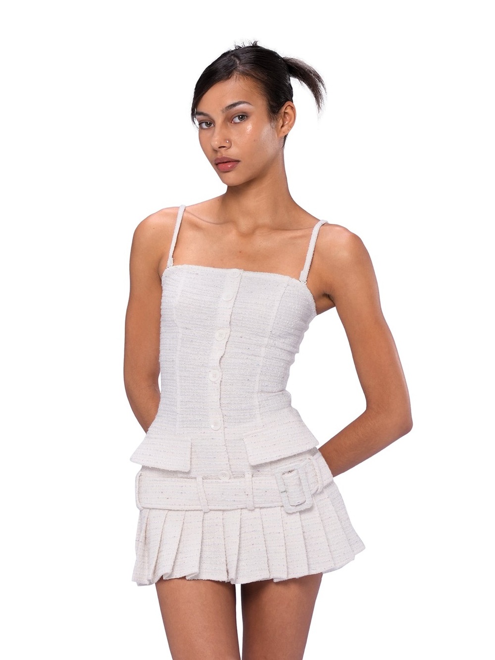 Sweet Chilling Ivory Tweed Mini Dress
